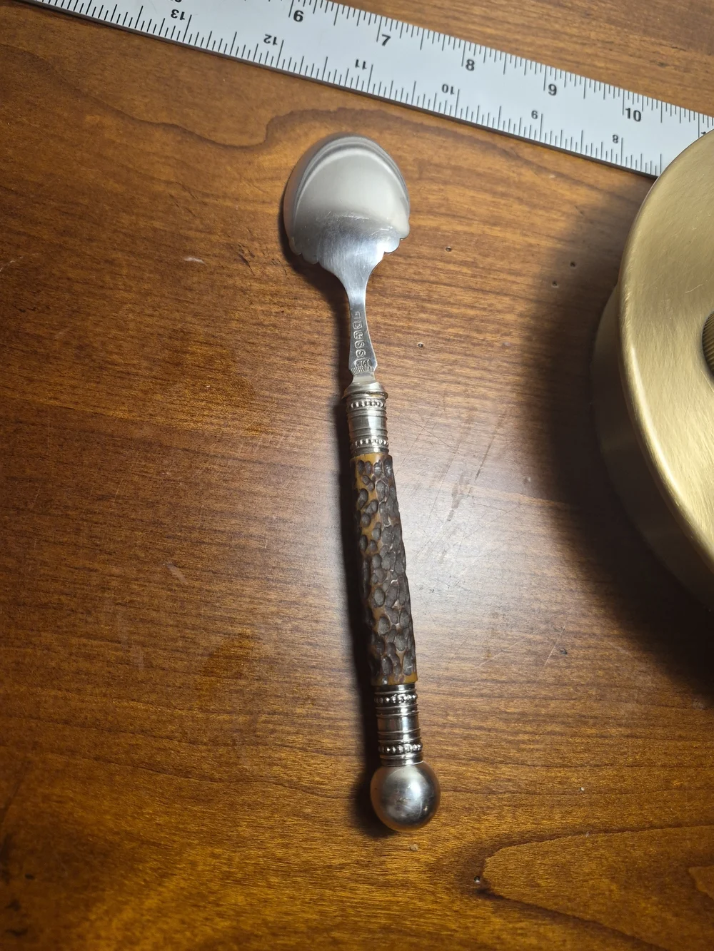 Vintage/Antique Joseph Elliott & Sons Silver Plated With Bone Handle Spoon